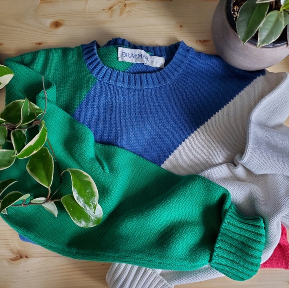 Vintage Sweaters - VTG colorblock sweater